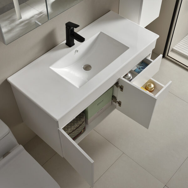 NYT Basic 100 cm – komplett baderomsmøbel (sort/hvit)